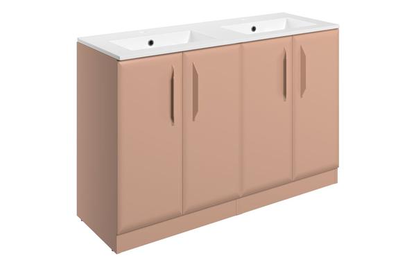 Stafford 1210mm Floor Standing 4 Door Basin Unit w/2TH Basin - Matt Apricot