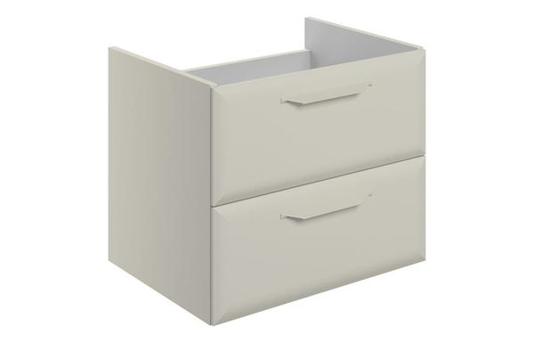 Stafford 600mm Wall Hung 2 Drawer Basin Unit (No Top) - Matt Latte