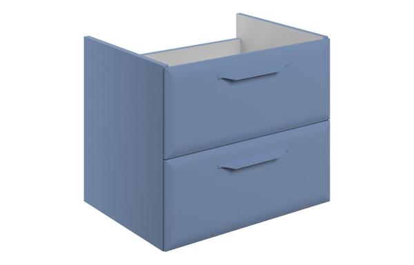 Stafford 600mm Wall Hung 2 Drawer Basin Unit (No Top) - Matt Misty Blue