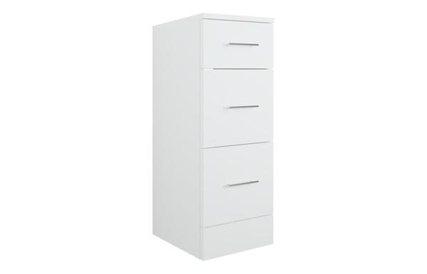 Tarassa 300mm 3 Drawer Base Unit - White Gloss
