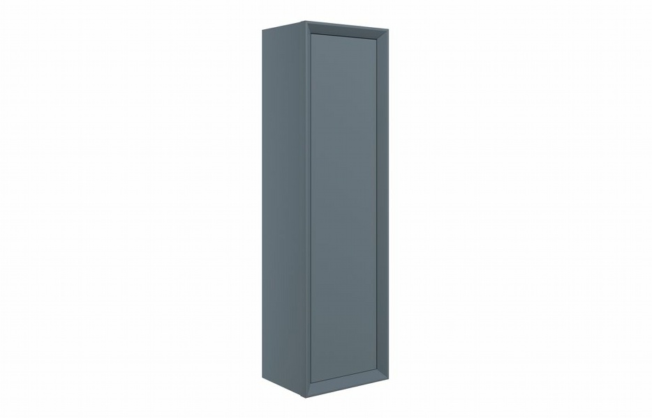 Plush 345mm Wall Hung 1 Door Tall Unit - Matt Storm Blue