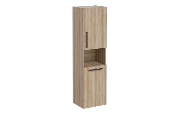VitrA Root Flat 40cm 2 Door Semi-Tall Unit w/Laundry Basket (RH Hinge) - Natural Oak