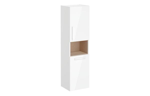 VitrA Root Flat 40cm 2 Door Semi-Tall Unit w/Laundry Basket (RH Hinge) - High Gloss White