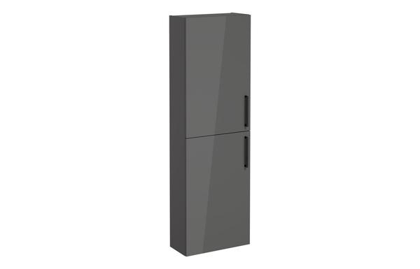 VitrA Root Flat 55cm 2 Door Slim Tall Unit (LH Hinge) - Anthracite High Gloss