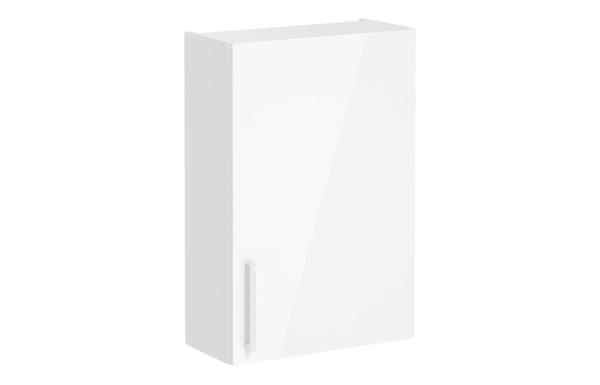 VitrA Root Flat 60cm 1 Door Upper/Wall Unit (RH Hinge) - High Gloss White