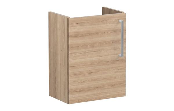 VitrA Root Flat 40cm 1 Door Wall Hung Slim Washbasin Unit (LH Hinge) - Natural Oak