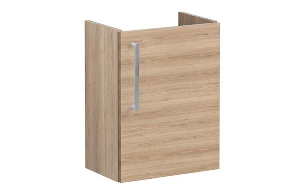 VitrA Root Flat 40cm 1 Door Wall Hung Slim Washbasin Unit (RH Hinge) - Natural Oak