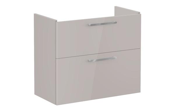 VitrA Root Flat 80cm 2 Drawer Slim Washbasin Unit - Bright Sahara Beige