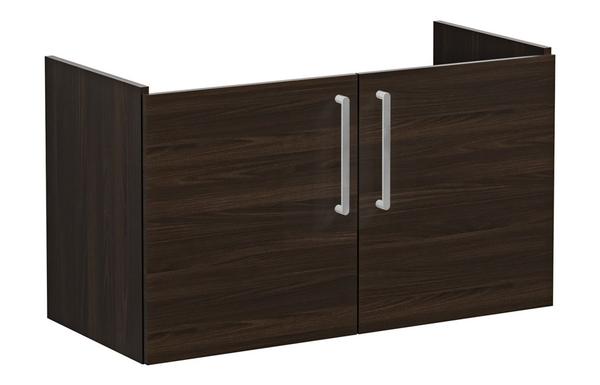 VitrA Root Flat 100cm 2 Door Washbasin Unit - Walnut