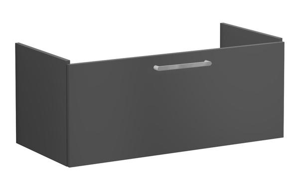 VitrA Root Flat 100cm 1 Drawer Washbasin Unit - Matt Storm Grey