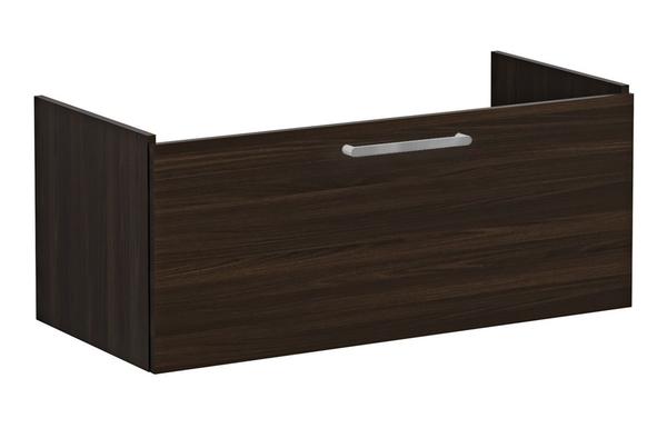 VitrA Root Flat 100cm 1 Drawer Washbasin Unit - Walnut
