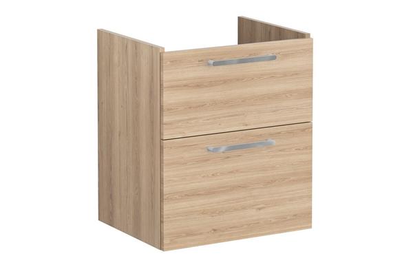 VitrA Root Flat 60cm 2 Drawer Washbasin Unit - Natural Oak