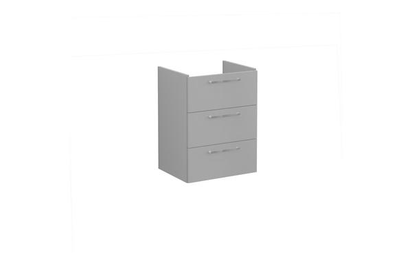 VitrA Root Flat 60cm 3 Drawer Washbasin Unit - Matt Rock Grey