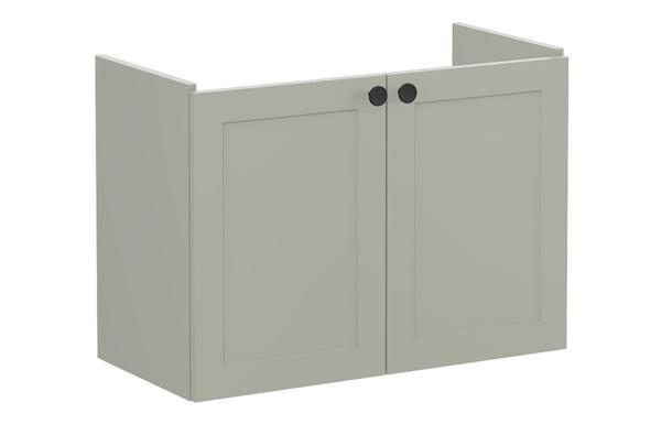VitrA Root Classic 80cm 2 Door Wall Hung Slim Washbasin Unit - Matt Retro Green