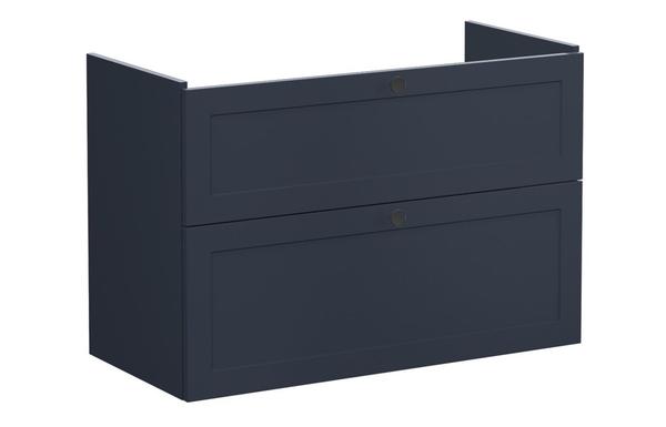 VitrA Root Classic 100cm 2 Drawer Washbasin Unit - Matt Dark Blue