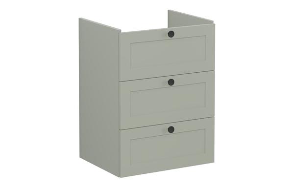 VitrA Root Classic 60cm 3 Drawer Washbasin Unit - Matt Retro Green