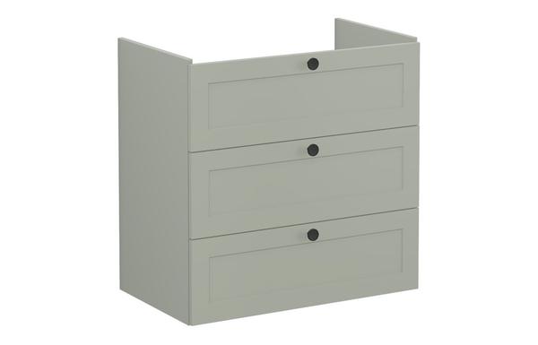 VitrA Root Classic 80cm 3 Drawer Washbasin Unit - Matt Retro Green