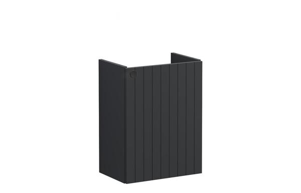 VitrA Root Groove 40cm 1 Door Wall Hung Slim Washbasin Unit (RH Hinge) - Matt Graphite