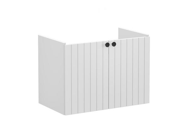 VitrA Root Groove 80cm 2 Door Wall Hung Washbasin Unit - Matt Light Grey