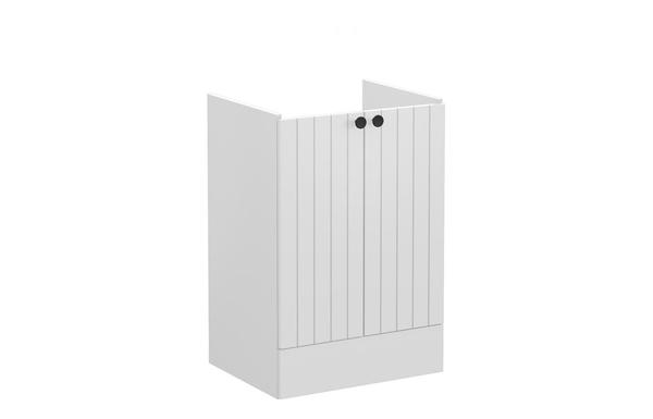 VitrA Root Groove 60cm 2 Door Floor Standing Washbasin Unit - Matt Light Grey