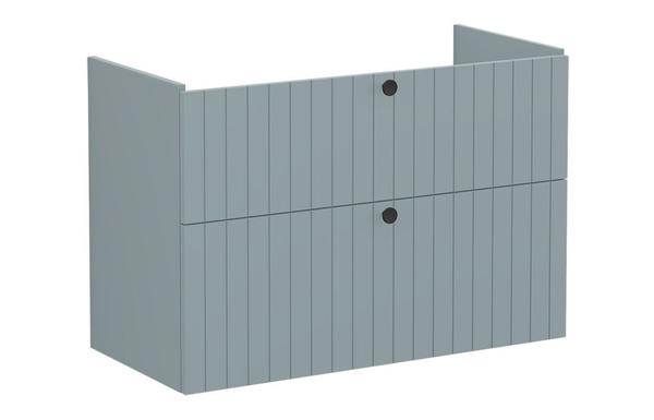 VitrA Root Groove 100cm 2 Drawer Washbasin Unit - Matt Fjord Green