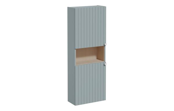 VitrA Root Groove 55cm 2 Door Semi-Tall Unit (LH Hinge) - Matt Fjord Green