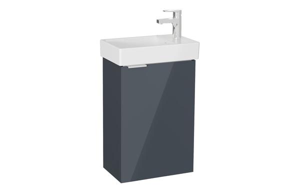 VitrA S20 Square 45cm 1 Door Wall Hung Basin Unit - High Gloss Anthracite
