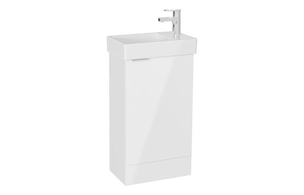 VitrA S20 Square 45cm 1 Door Floor Standing Basin Unit - High Gloss White