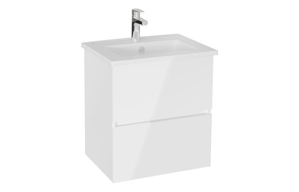 VitrA S20 Square 60cm 2 Drawer Wall Hung Basin Unit - High Gloss White