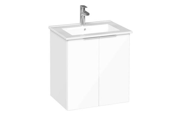 VitrA S20 Square 60cm 2 Door Wall Hung Basin Unit - High Gloss White