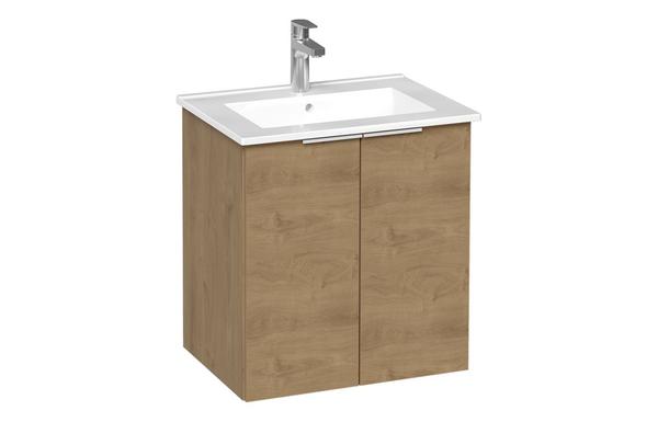 VitrA S20 Square 60cm 2 Door Wall Hung Basin Unit - Maple Oak
