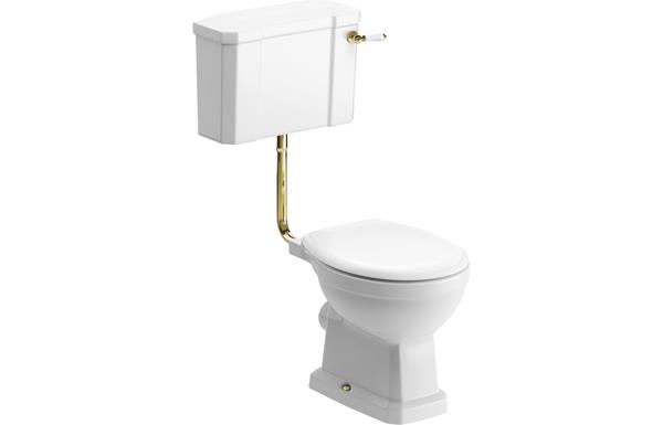 Avignon Low Level WC w/Brushed Brass Finish & Soft Close Seat