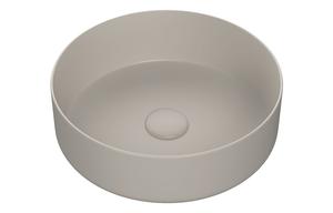 Luxley 355mm Ceramic Round Washbowl & Waste - Matt Latte