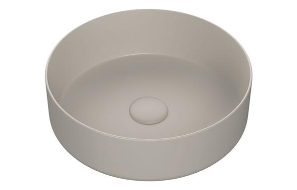 Luxley 355mm Ceramic Round Washbowl & Waste - Matt Latte