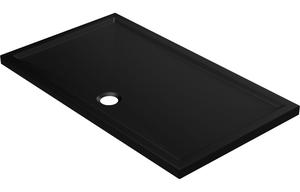 40mm Low Profile 1400x800mm Rectangular Tray & Waste - Matt Black