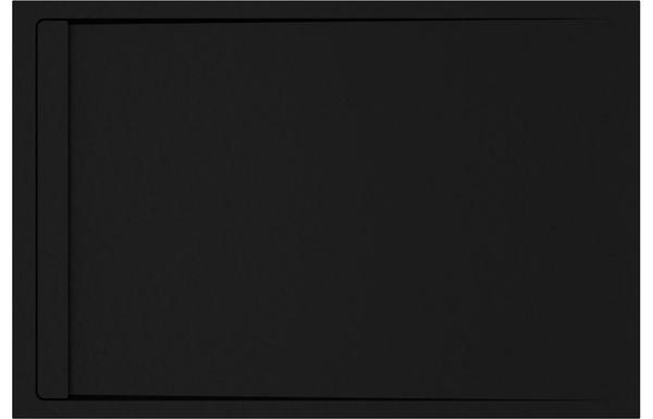 30mm Slate 1000x800mm Rectangular Tray & Waste - Black