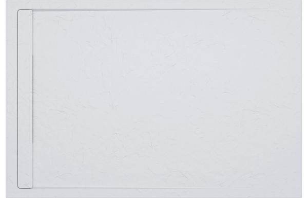 30mm Slate 1000x800mm Rectangular Tray & Waste - White
