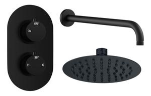 Aura Round Shower Valve & Kit Pack 1 - Matt Black