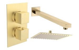 Galaxy Square Shower Valve & Kit Pack 1 - Brushed Brass