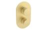 Aura Thermostatic Single Outlet Twin Shower Valve - Brushed Brass