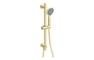 Aura Round Riser Rail Kit w/Elbow & 3 Mode Handset - Brushed Brass