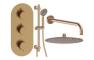 Aura Round Shower Valve & Kit Pack 3 - Brushed Bronze