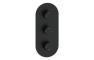 Aura Thermostatic Two Outlet Triple Shower Valve - Matt Black