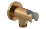 Aura Round Handset Wall Bracket with Wall Outlet - Brushed Bronze