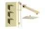 Galaxy Square Shower Valve & Kit Pack 3 - Brushed Brass