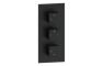 Galaxy Thermostatic Two Outlet Triple Shower Valve - Matt Black