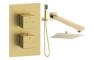 Galaxy Square Shower Valve & Kit Pack 4 - Brushed Brass