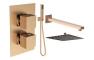 Galaxy Square Shower Valve & Kit Pack 4 - Brushed Bronze