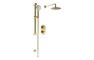 Round Concealed Valve Head & Arm Shower Pack - Brushed Brass
