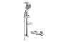 VitrA Samba 3-Function Hand Shower w/Slide Rail & Thermostatic Shower Mixer - Chrome